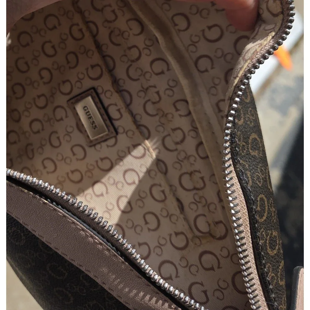 Guess Logo Print Belt Bag / Fanny Pack – Brown & Tan